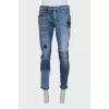 Men's two-tone ripped jeans