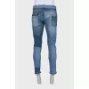 Men's two-tone ripped jeans