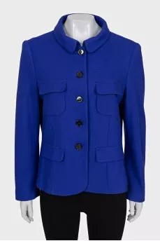 Straight wool jacket with buttons