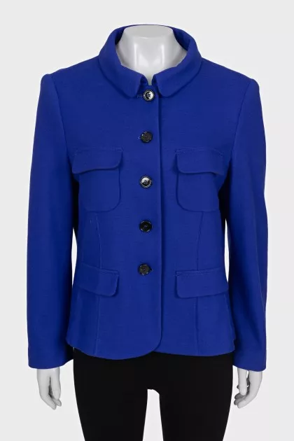 Straight wool jacket with buttons