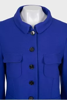 Straight wool jacket with buttons