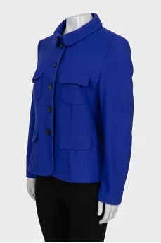 Straight wool jacket with buttons