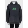 Gray oversized hoodie with tag