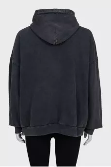 Серое oversize худи с биркой