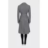Gray wool coat with a belt