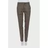 Plaid trousers with creases