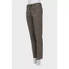 Plaid trousers with creases