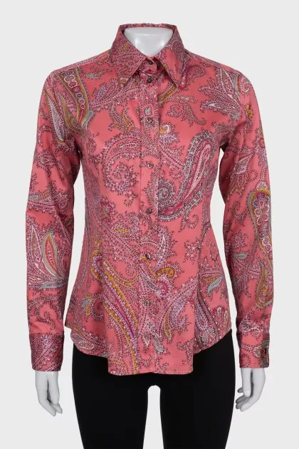 Straight shirt with paisley print