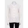 Silk cardigan with crystal buttons