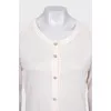 Silk cardigan with crystal buttons