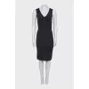 Gray sleeveless dress with a bow