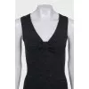 Gray sleeveless dress with a bow