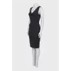 Gray sleeveless dress with a bow