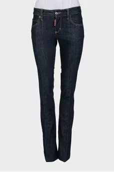 Прямые джинсы raw denim