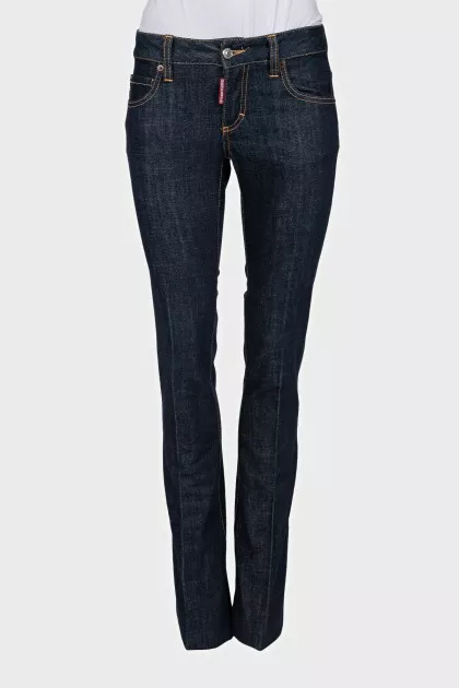 Прямі джинси raw denim