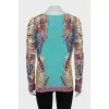 Printed button-down cardigan