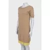 Wool dress with contrast lining