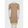 Wool dress with contrast lining