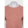 Drawstring T-shirt decorated with sequins