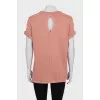 Drawstring T-shirt decorated with sequins
