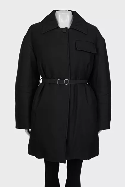 Voluminous black down jacket