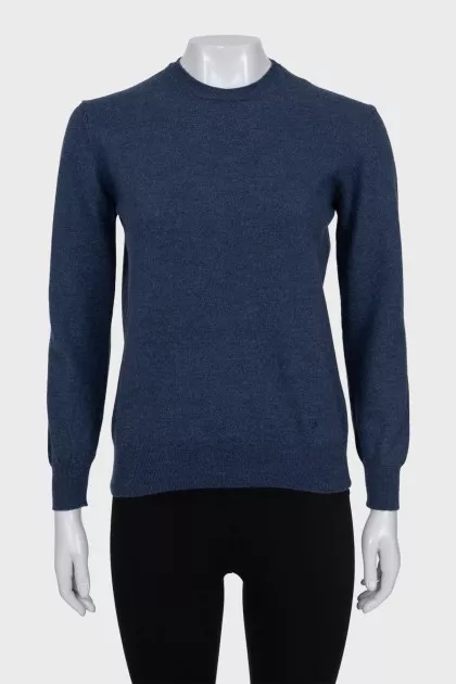 Blue woolen tapered jumper