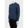 Blue woolen tapered jumper