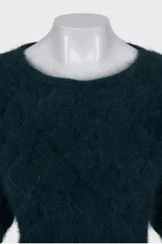 Fitted jumper with puff sleeves