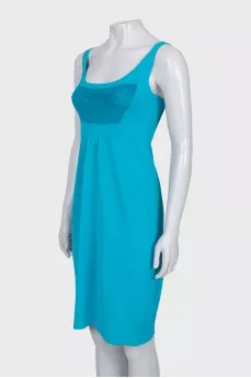 Сукня приталеного крою з декоративною вставкою