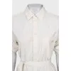 Button-down shirt dress with belt