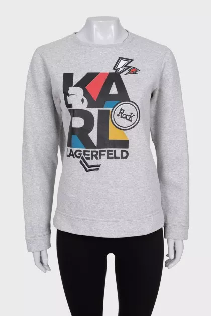 Sweatshirt with a signature print on the front