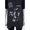 Black T-shirt with a distressed effect