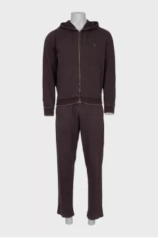 Men's brown suit with embroidery