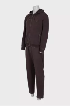 Men's brown suit with embroidery