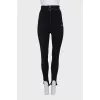 Black leggings with stitched creases