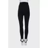 Black leggings with stitched creases