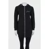 Long zip-up sweatshirt
