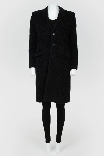 Single-breasted coat with turn-down collar