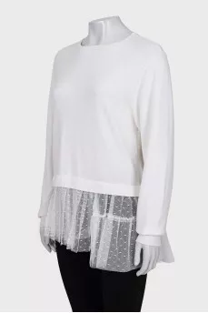 Jumper decorated with a transparent frill
