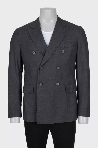 Men's double-breasted wool jacket