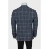 Men's single-breasted checked jacket