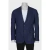 Men's blue silk and cashmere jacket
