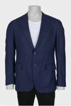 Men's blue silk and cashmere jacket