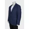 Men's blue silk and cashmere jacket