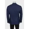 Men's blue silk and cashmere jacket