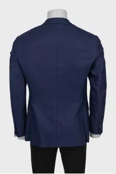 Men's blue silk and cashmere jacket