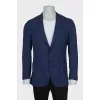 Men's blue wool, silk and linen jacket