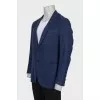 Men's blue wool, silk and linen jacket