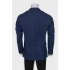 Men's blue wool, silk and linen jacket