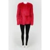 Fur coat without collar